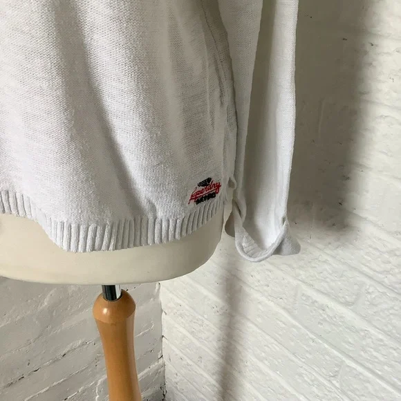 Superdry Icarus Knit Jumper - Size M - White - Cotton - P2P 22” - Picture 2 of 8